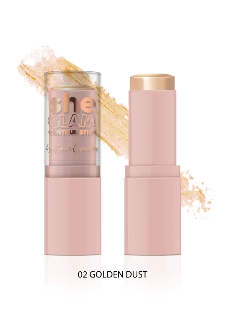 highlighter stick GOLDEN DUST 02 SHE GLAM  χρυσή λάμψη
