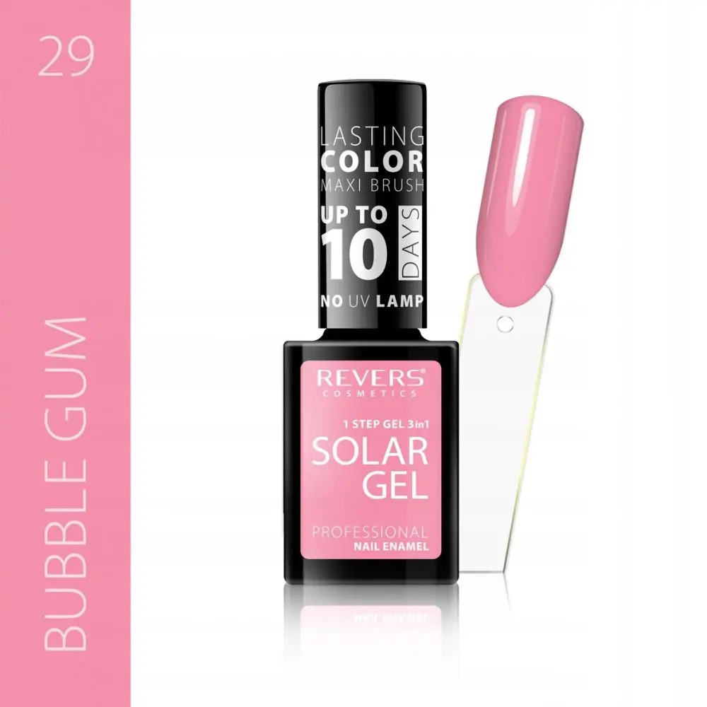 Revers Solar Gel 29 BUBBLE GUM βερνίκι νυχιών   χωρίς λάμπα