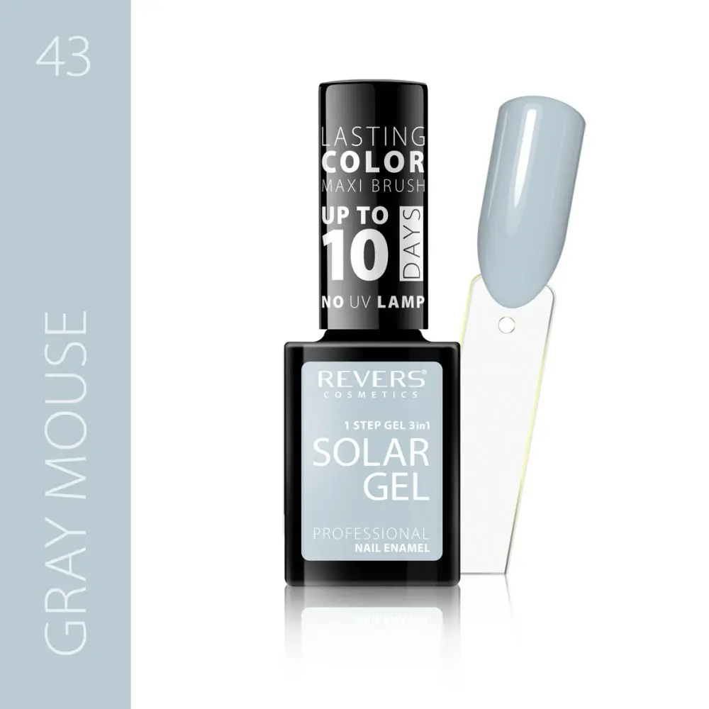Revers Solar Gel 43 GRAY MOUSE βερνίκι νυχιών  χωρίς λάμπα