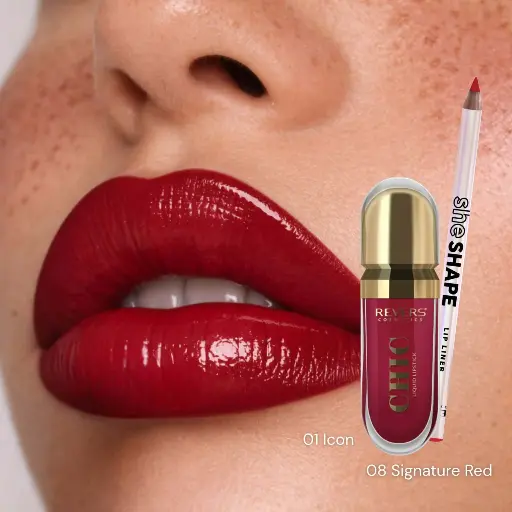 Σετ κραγιόν Chic 01 Icon και lip liner 08 Signature Red
