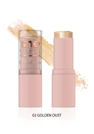 highlighter stick GOLDEN DUST 02 SHE GLAM  χρυσή λάμψη